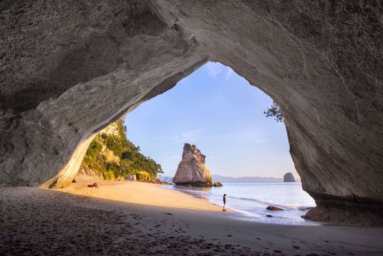 Early morning serenity of Cathedral Cove, The Coromandel